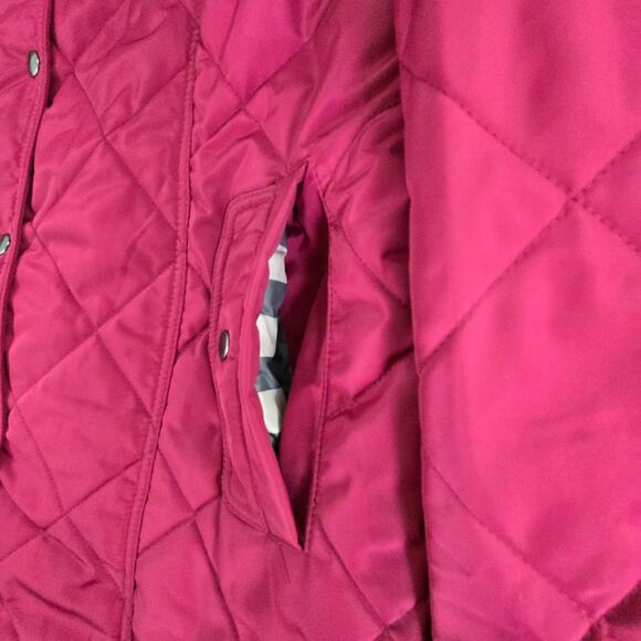 Blair Rushmore Quilted Zip & Snap Closure Hooded Parka Jacket Red Plum Petite Lg - Picture 9 of 16